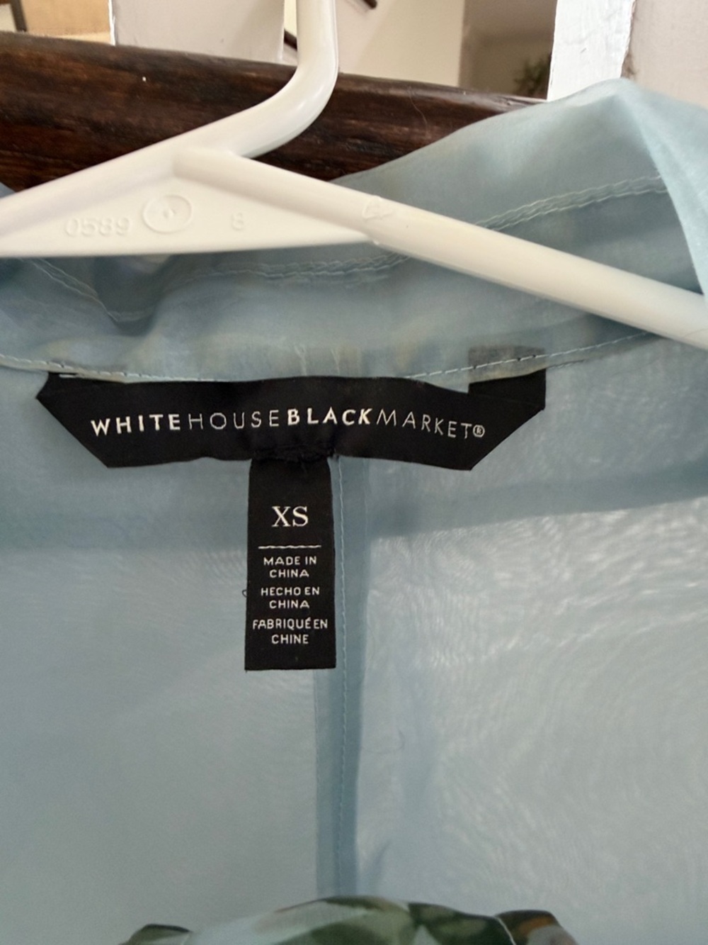 White House Black Market Light Blue Sheer cover up. - Picture 2 of 5